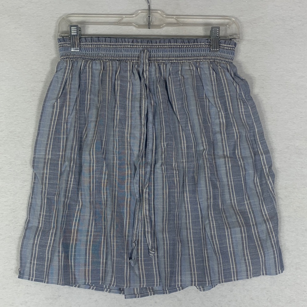 Drew Chambray Midi Skirt Womens Small Blue White New Smocked Striped USA